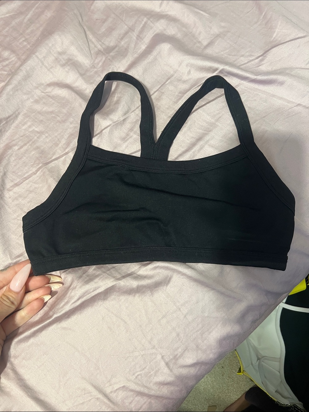 Colsie Black Racerback Seamless Sports Bra